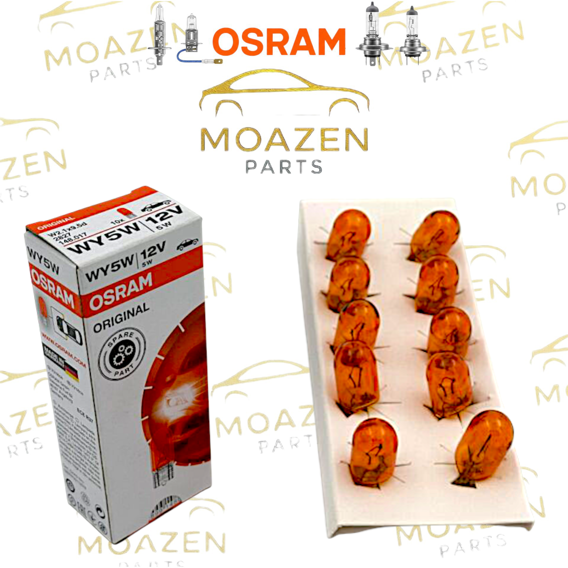 لامپ آریایی متوسط مدل WY5W – 12 ولت 5 وات – رنگ نارنجی – مناسب برای چراغ راهنما و جانبی خودرو