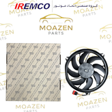 مجموعه کامل موتور فن رادیاتور پژو ۲۰۶ / ۲۰۷ / رانا برند IREMCO