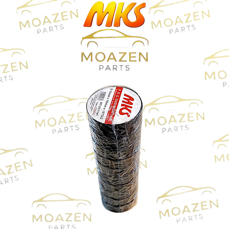 نوار چسب برق مشکی برند MKS مدل PVC ضخامت 0.13 میلی متر، عرض 19 میلی متر و طول 10 متر